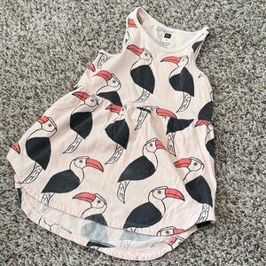 Tea Collection Pink and Black Toucan Dress